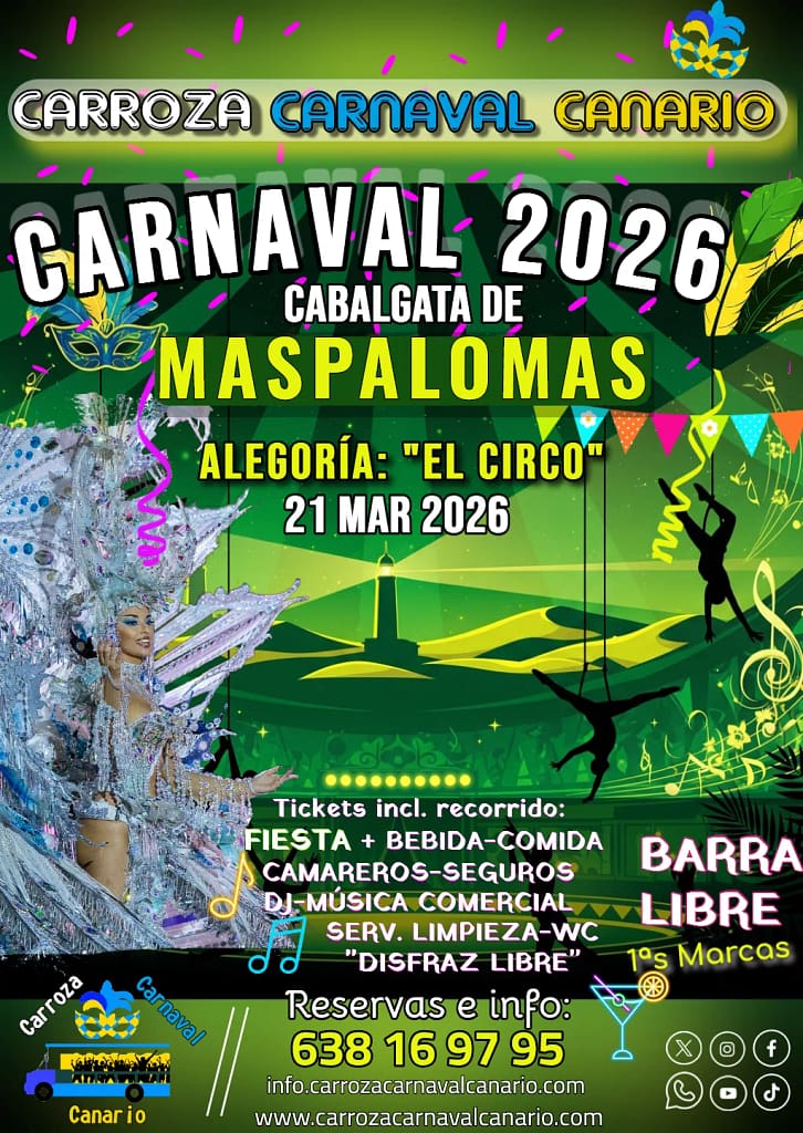 Tickets Carroza Carnaval Canario Cabalgata Maspalomas 2026